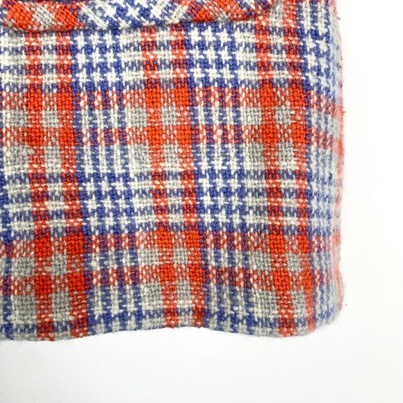 Miu Miu Plaid Wool Mini Skirt With Studded Waistband Size 38 Red & Blue Pattern - Picture 4 of 6